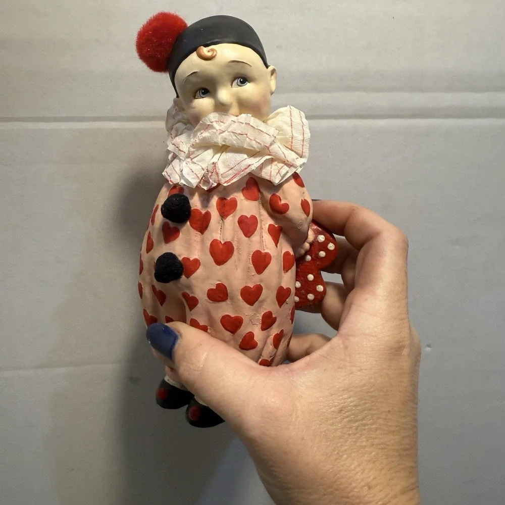 RARE Bethany Lowe Mary‎ Engelbreit Paper Mache figurine SWEET VALENTINE CLOWN