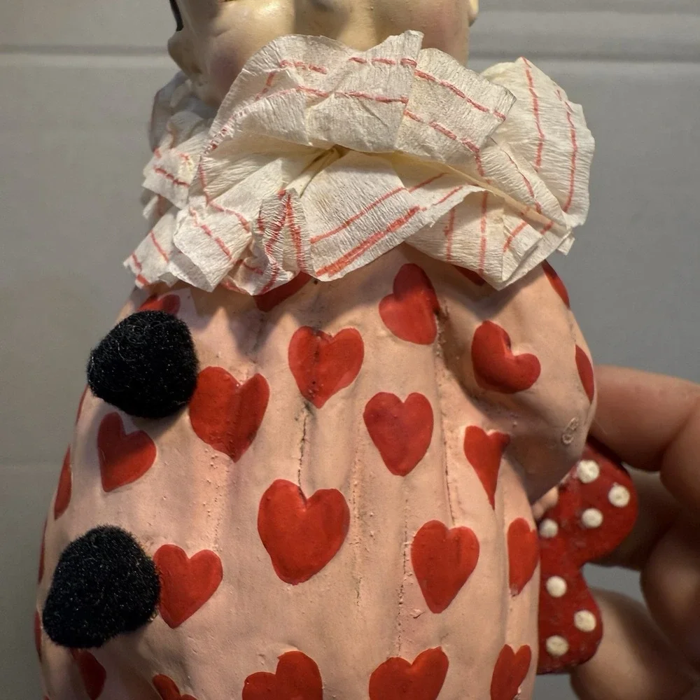 RARE Bethany Lowe Mary‎ Engelbreit Paper Mache figurine SWEET VALENTINE CLOWN