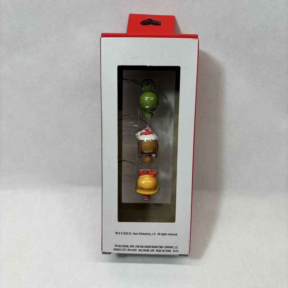 NEW Hallmark THE GRINCH Mini Christmas Ornament Set of 3 CINDY‎ GRINCH MAX