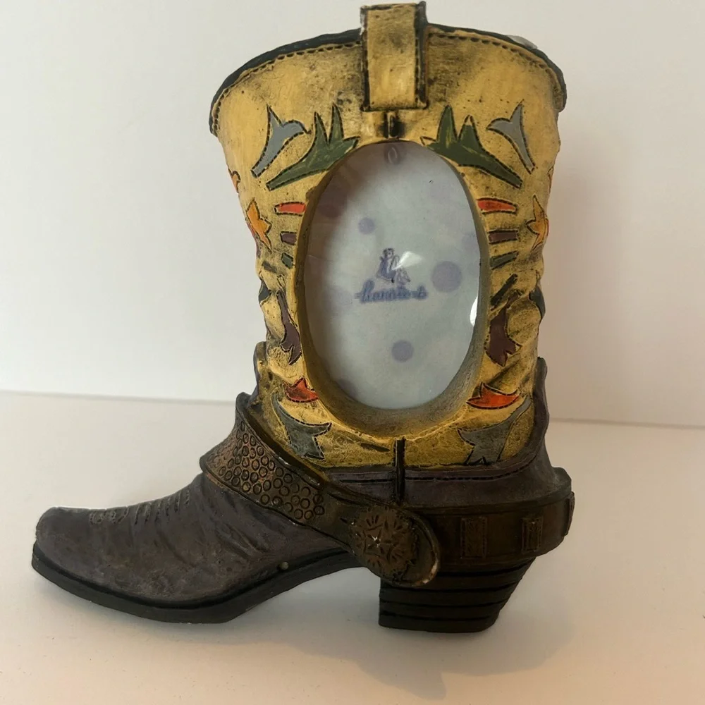 Western Cowboy Boot Free-standing Small Picture‎ Frame 2.5