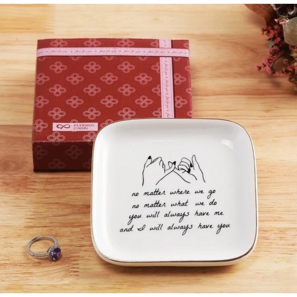 Sister / Mother / Friendship‎ Long Distance Ceramic Ring & Trinket Dish