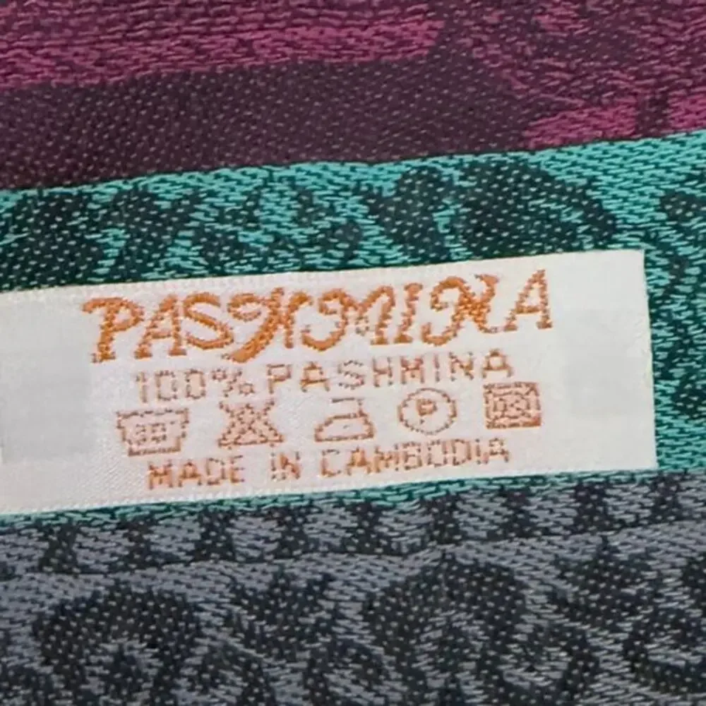 Vintage 100%‎ New Pasmina Scarf of Angkor Wat Temple in Cambodia