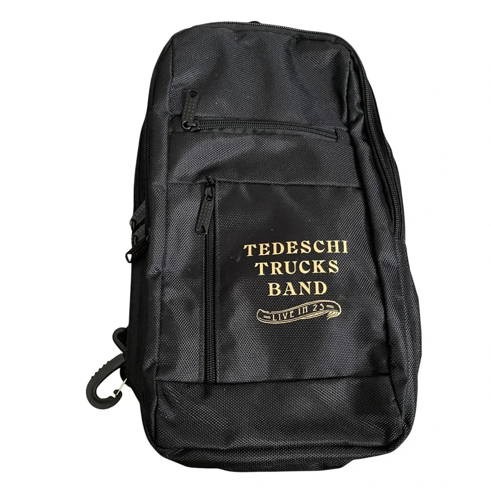 Tedeschi Trucks Band Live in 25 Sling Bag Black Gold Logo‎ Travel