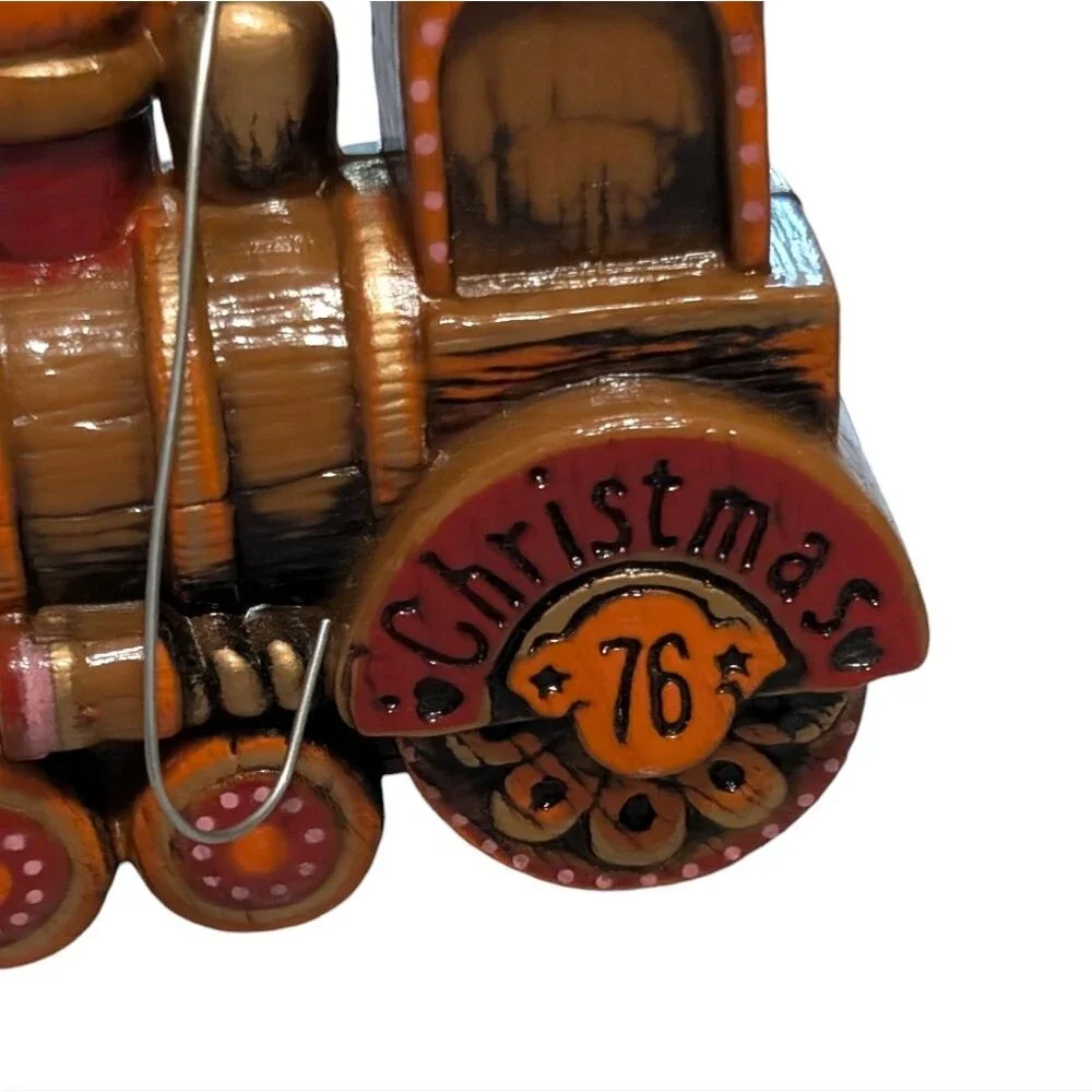 Vintage 1976 Hallmark Christmas Ornament train engine locomotive hard plastic