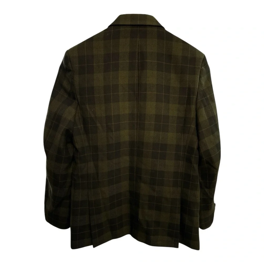 Lauren Ralph Lauren Green Plaid Tailored Blazer Mens XS Boys 14R Preppy Academia