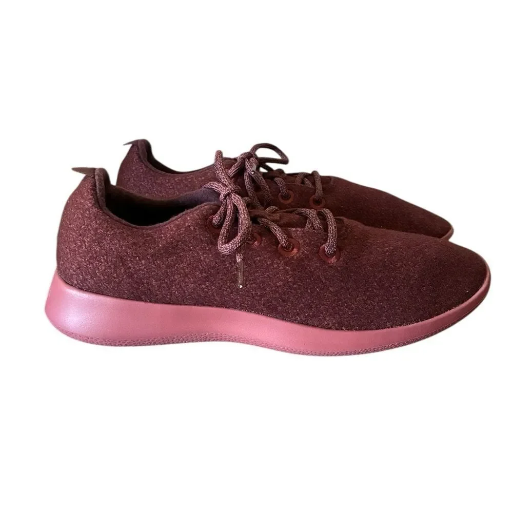 Allbirds Wool Runners Sneakers Men’s Size 12 Burgundy and Pink