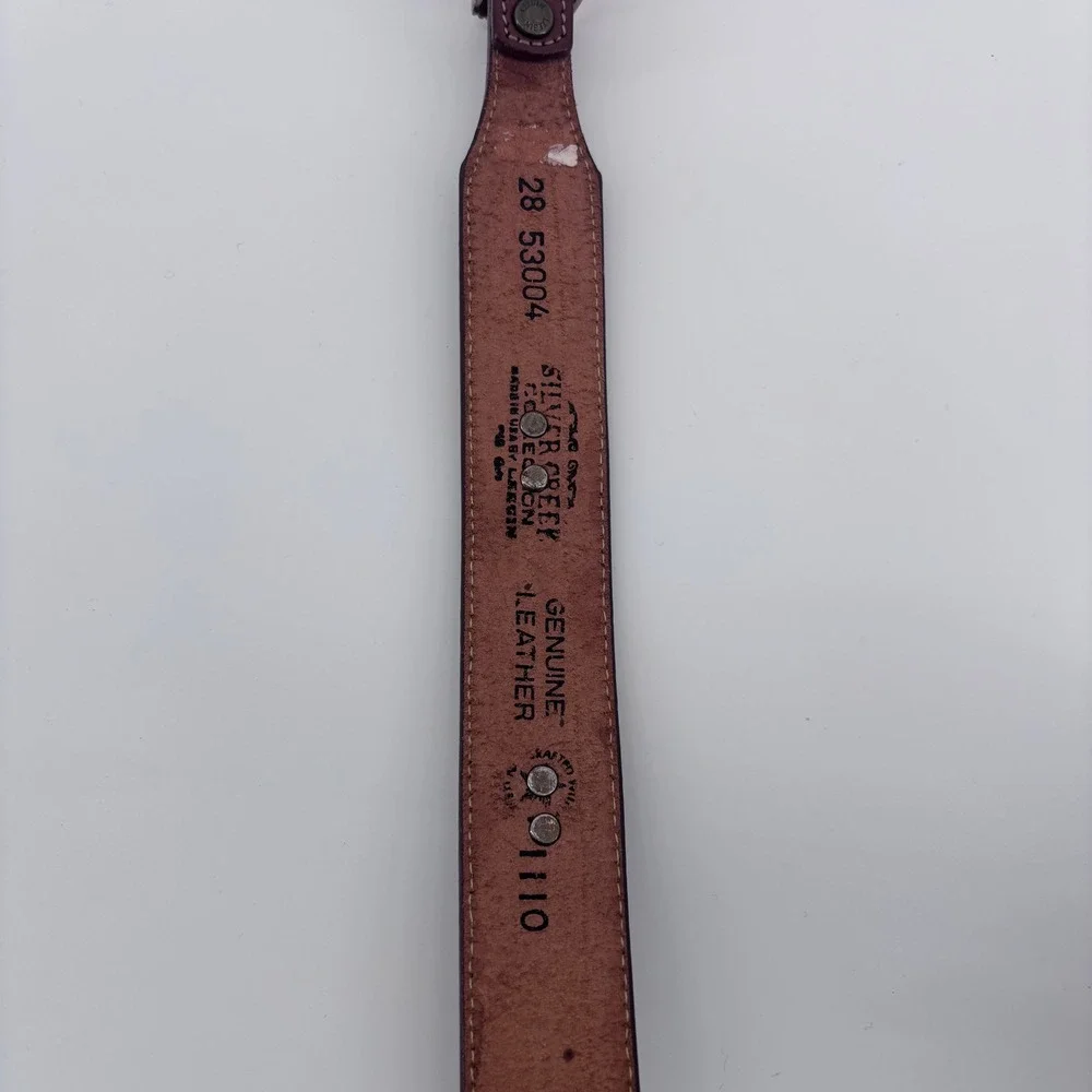 Silver Creek Leather Belt Mens 28 Brown Western Animal Concho Southwestern Aztec
