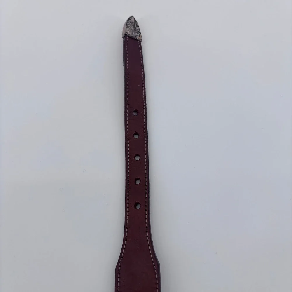 Silver Creek Leather Belt Mens 28 Brown Western Animal Concho Southwestern Aztec