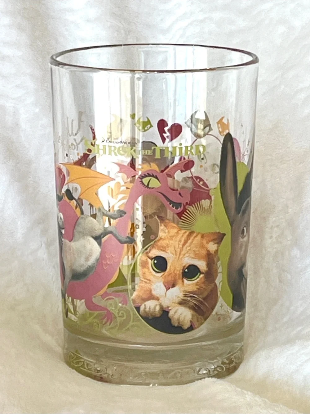 RARE Vintage 2007 McDonald's Shrek The Third Collectible Glass Cup, Super Heavy!