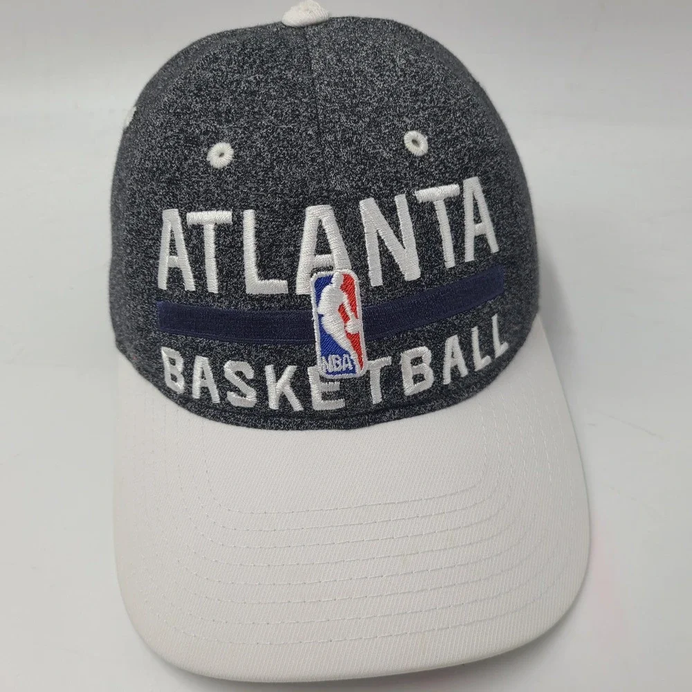 Atlanta Hawks Hat Adjustable Adidas Gray White NBA‎ Basketball Logo Casual Men
