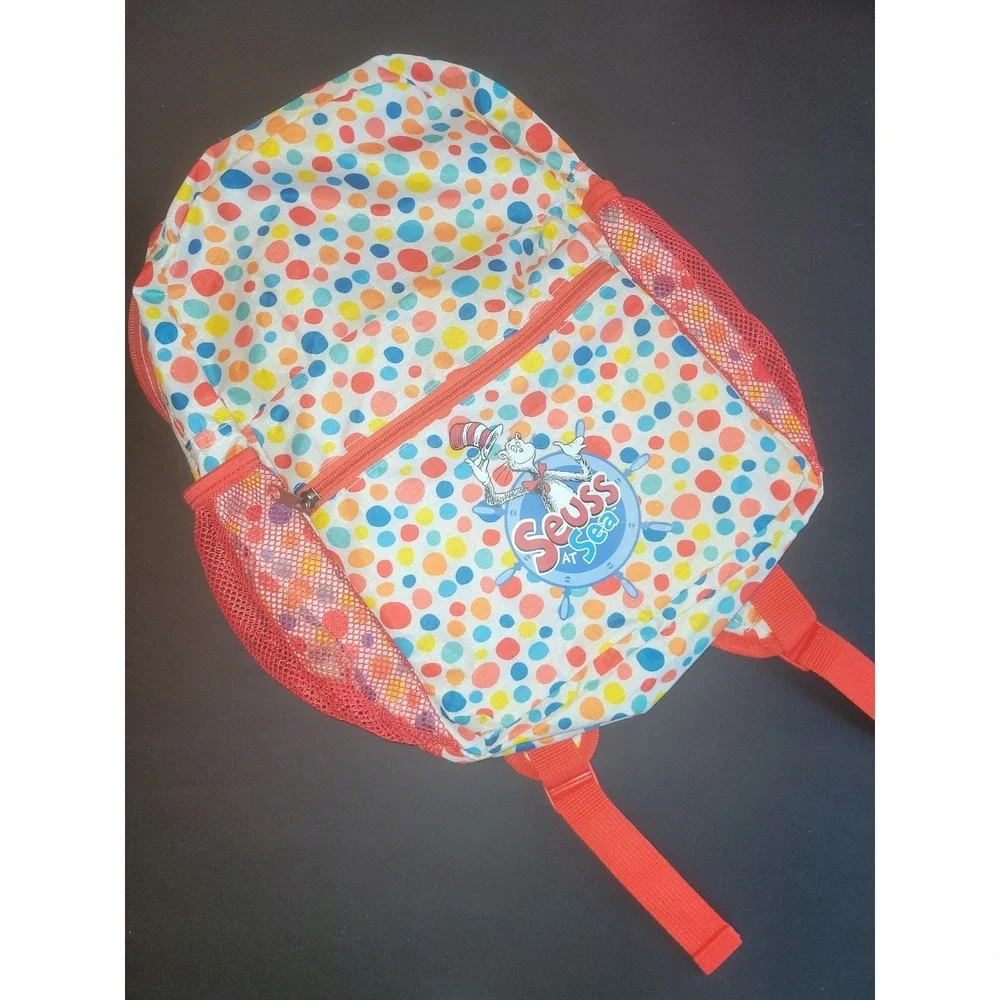 Dr. Seuss Backpack Kids Toddler School Bag‎ Bookbag Seuss at Sea Polka Dot