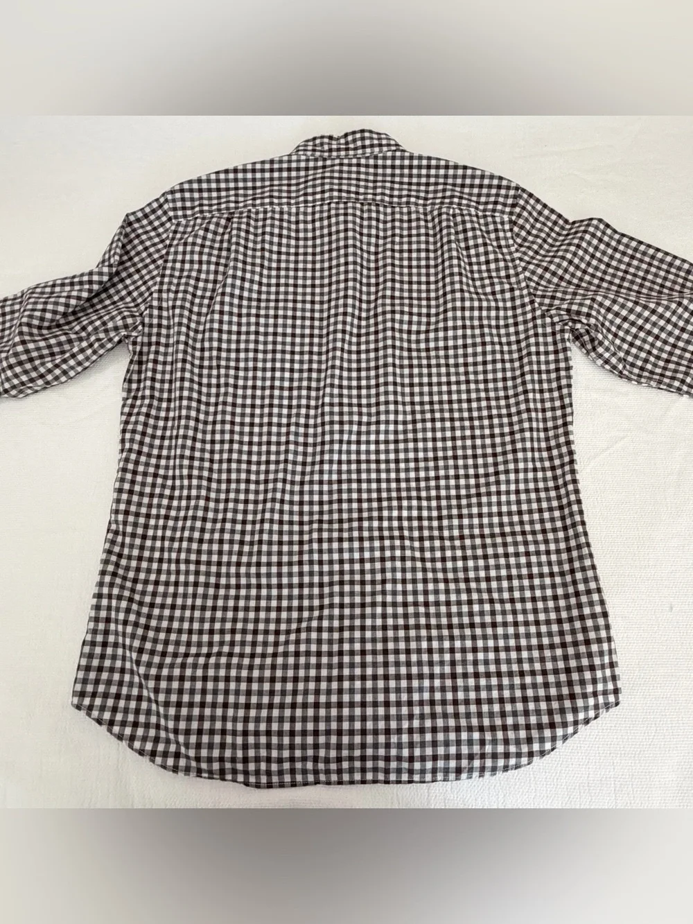 J. Crew Brown and White Gingham Button-Down Shirt