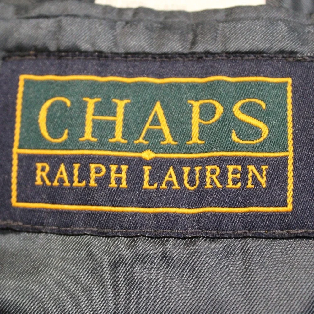 Vintage Chaps Ralph Lauren Mens Navy Blue 100% Wool‎ Blazer Gold Buttons 39R
