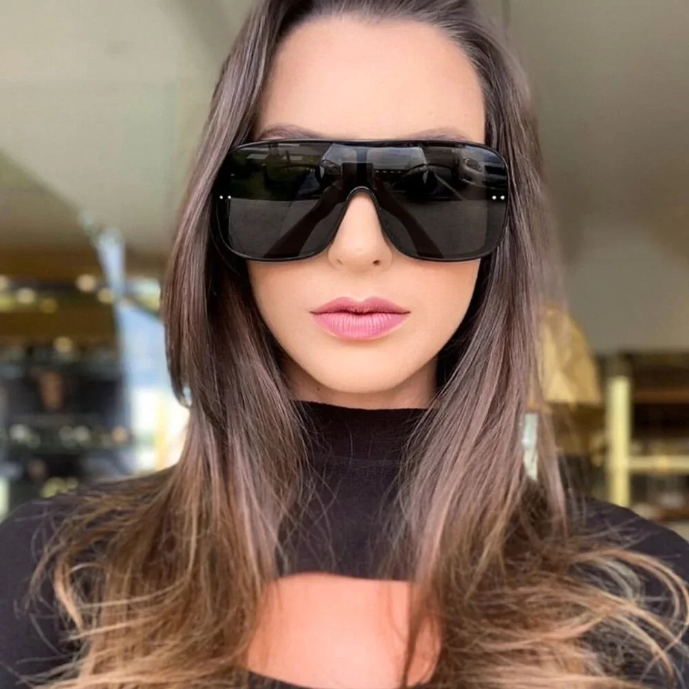 Women Sunglasses Fashion Light Confortuble Single Black Lens Retro Luxury Design