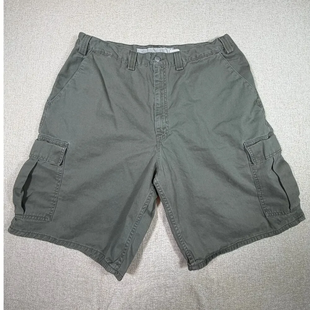 Vintage Levi's Silvertab Men’s 40 Green Cargo Shorts 90s Skate Streetwear Skater