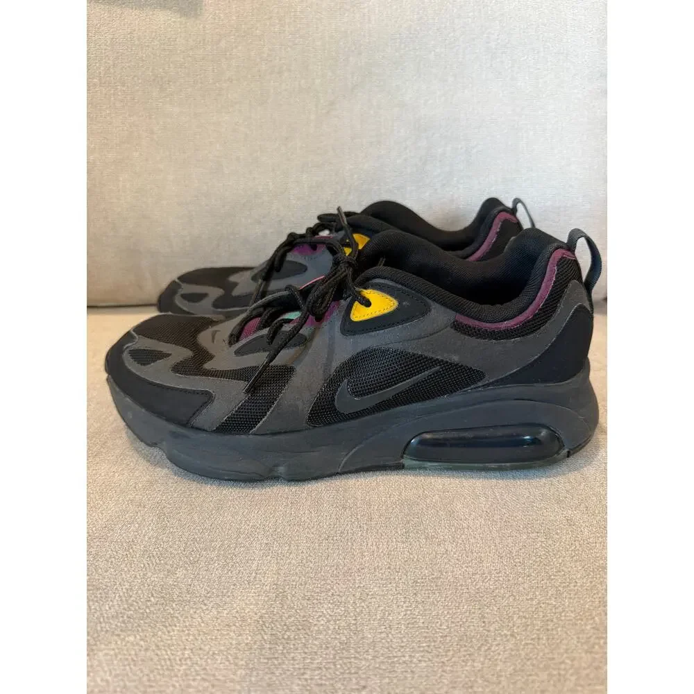 Nike Air Max 200‎ Running Shoes Black Anthracite Bordeaux AQ2568-001 SZ 10