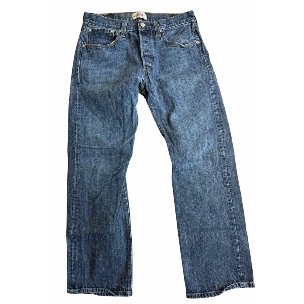 Levi's 501 Jeans Men 30x27 Blue Straight Leg Button Fly Denim‎ Classic
