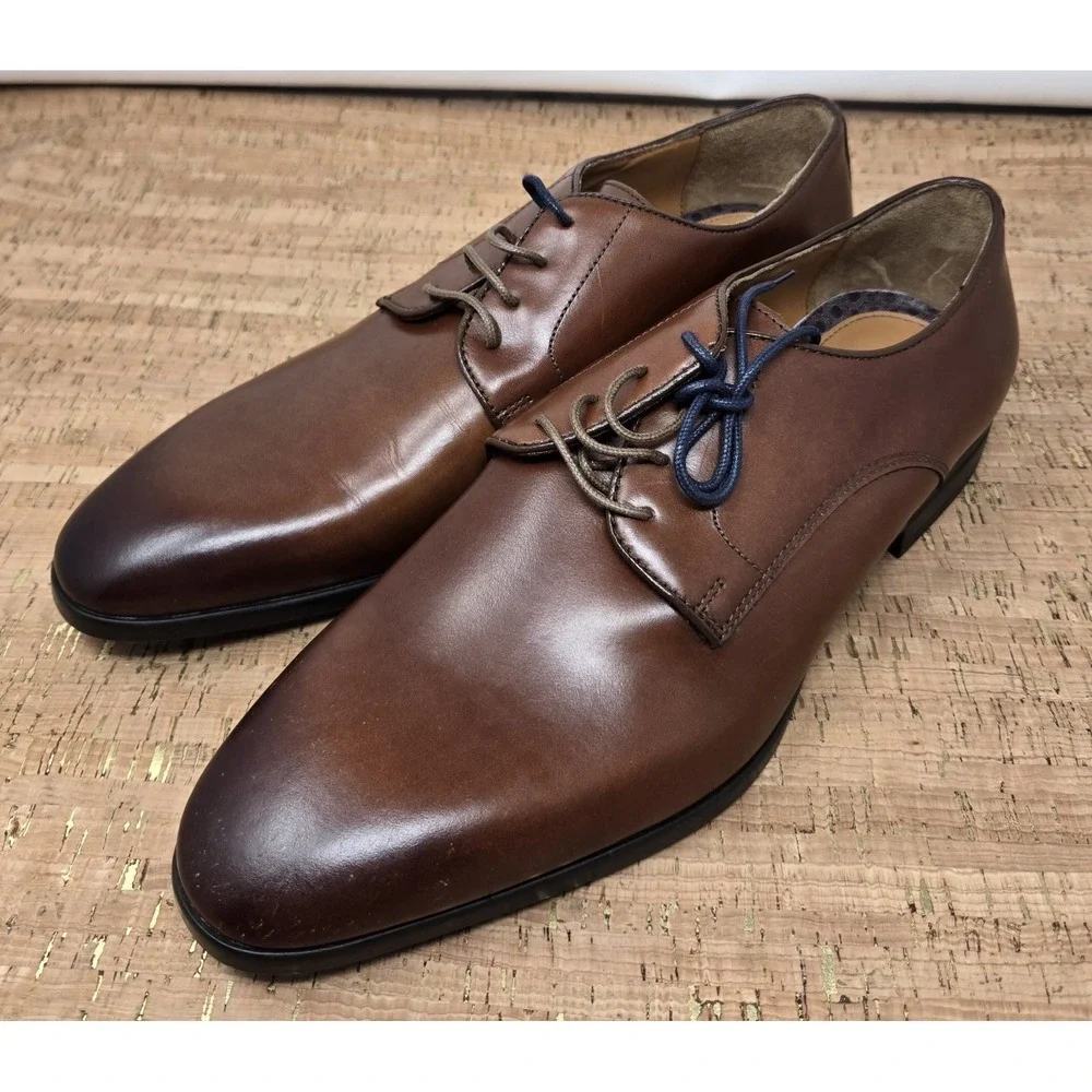 Ted‎ Baker London Shoes Mens 10 Watele Leather Dress Oxfords Plain Toe Tan
