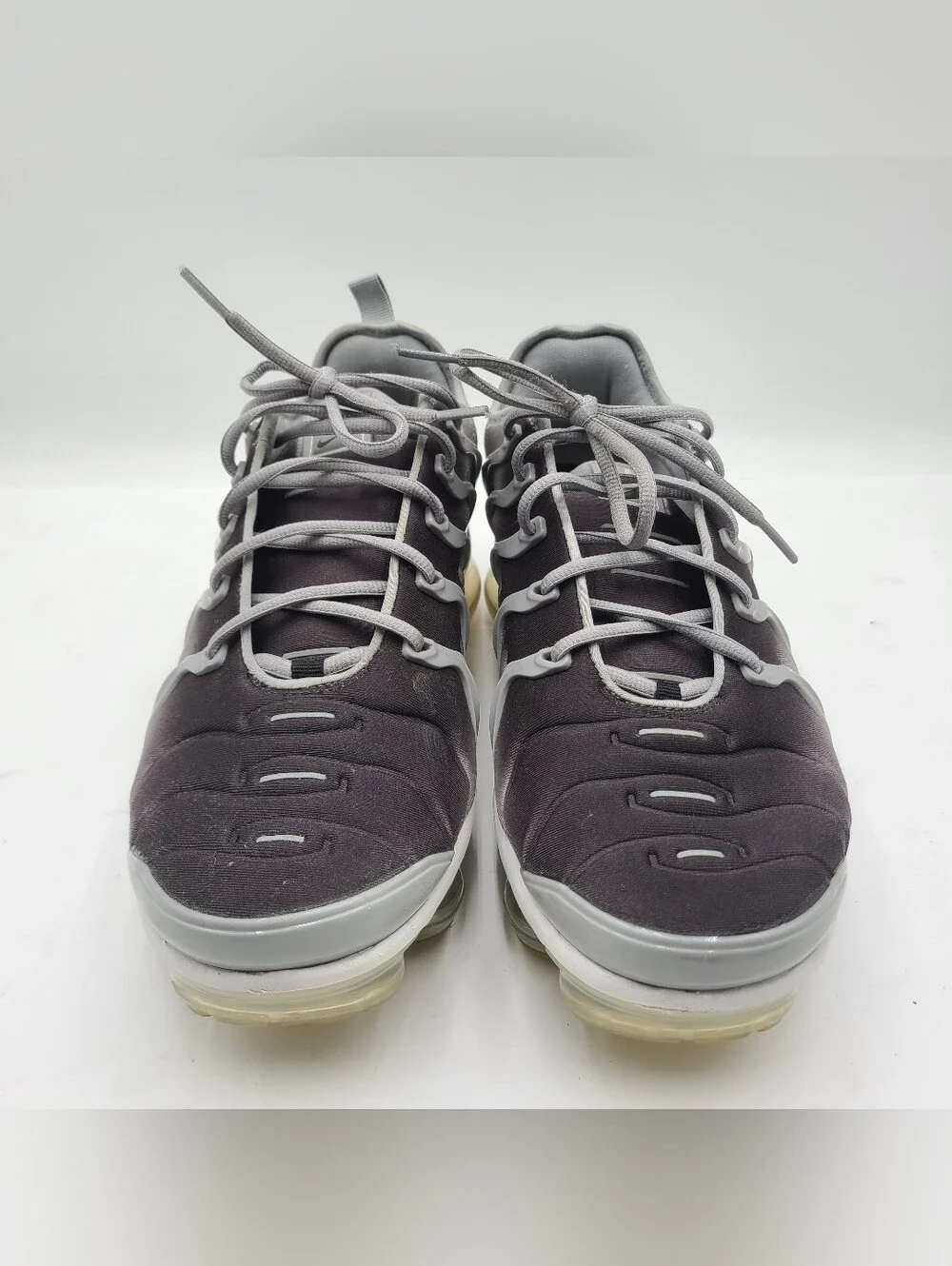 B39 Nike Air VaporMax Plus Silver Gradient Gray White Mesh 924453-007 Mens Sz 12