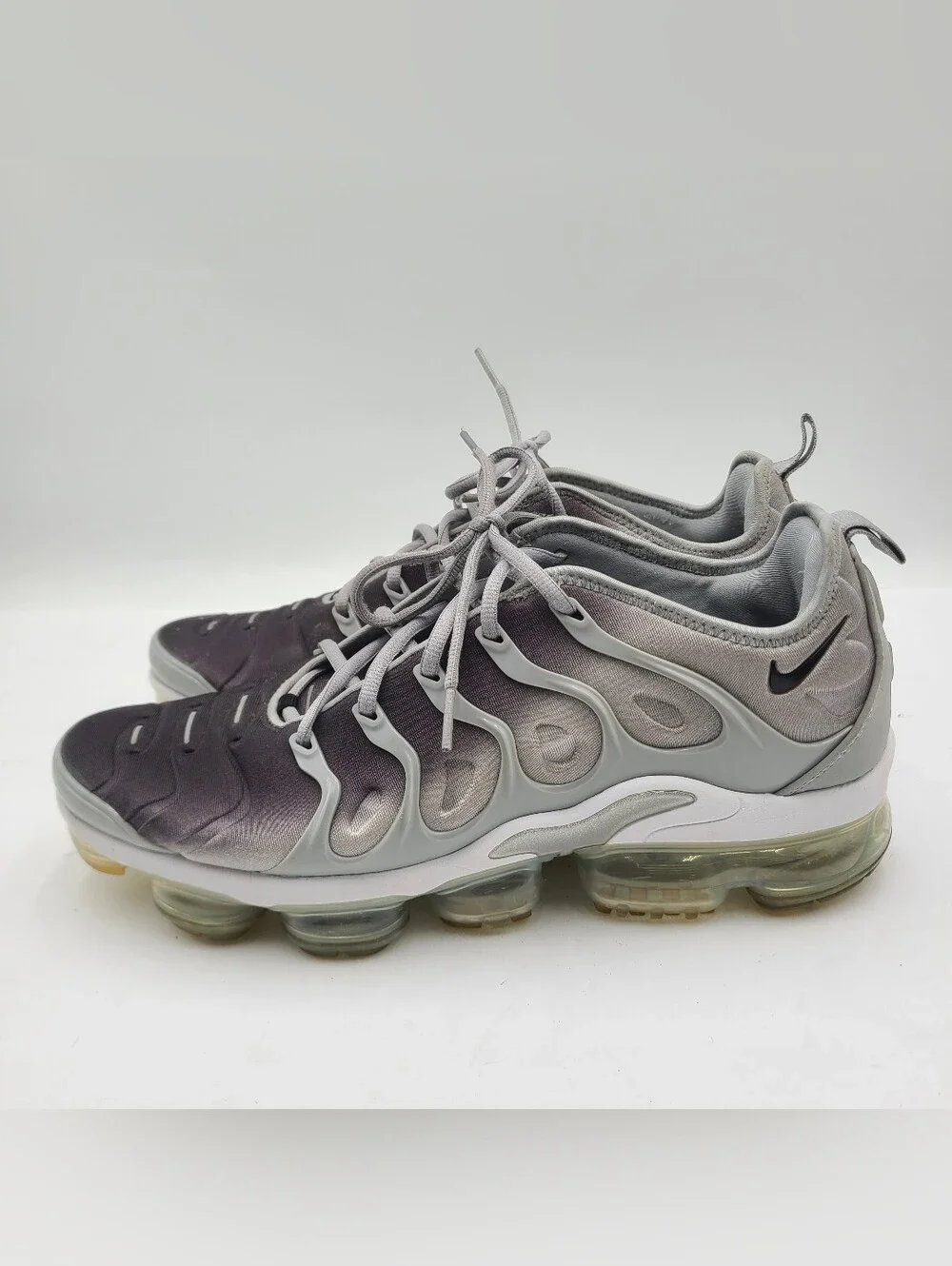 B39 Nike Air VaporMax Plus Silver Gradient Gray White Mesh 924453-007 Mens Sz 12