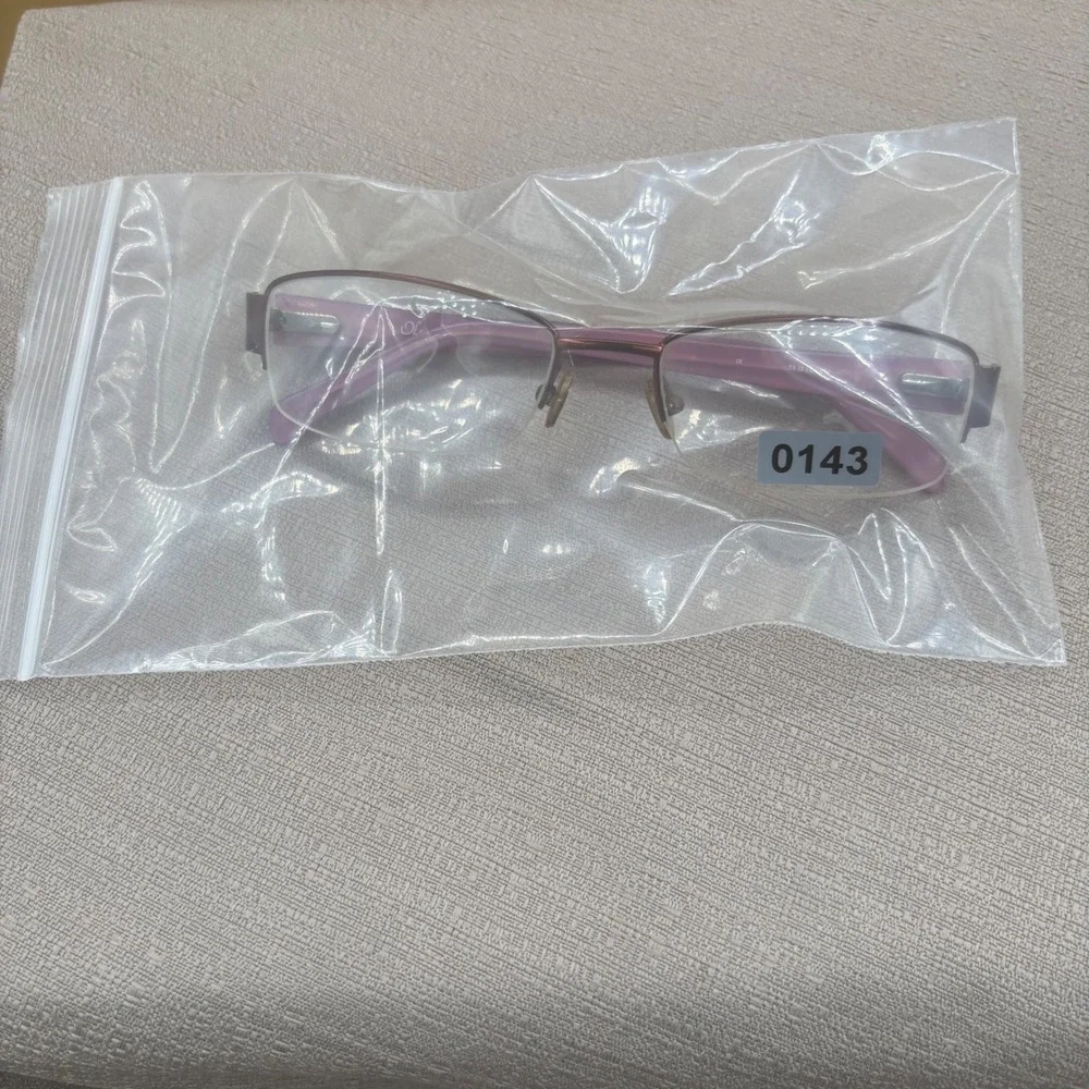 Oleg Cassini OCO 314 Womens Eyeglasses Plum Purple Semi Rimless 53-18-135