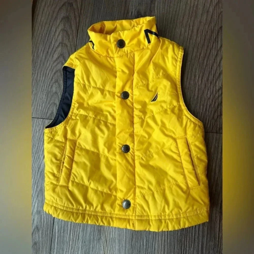 Nautica Bright Yellow Puffer Vest Quilted Outerwear Kids‎ 12M