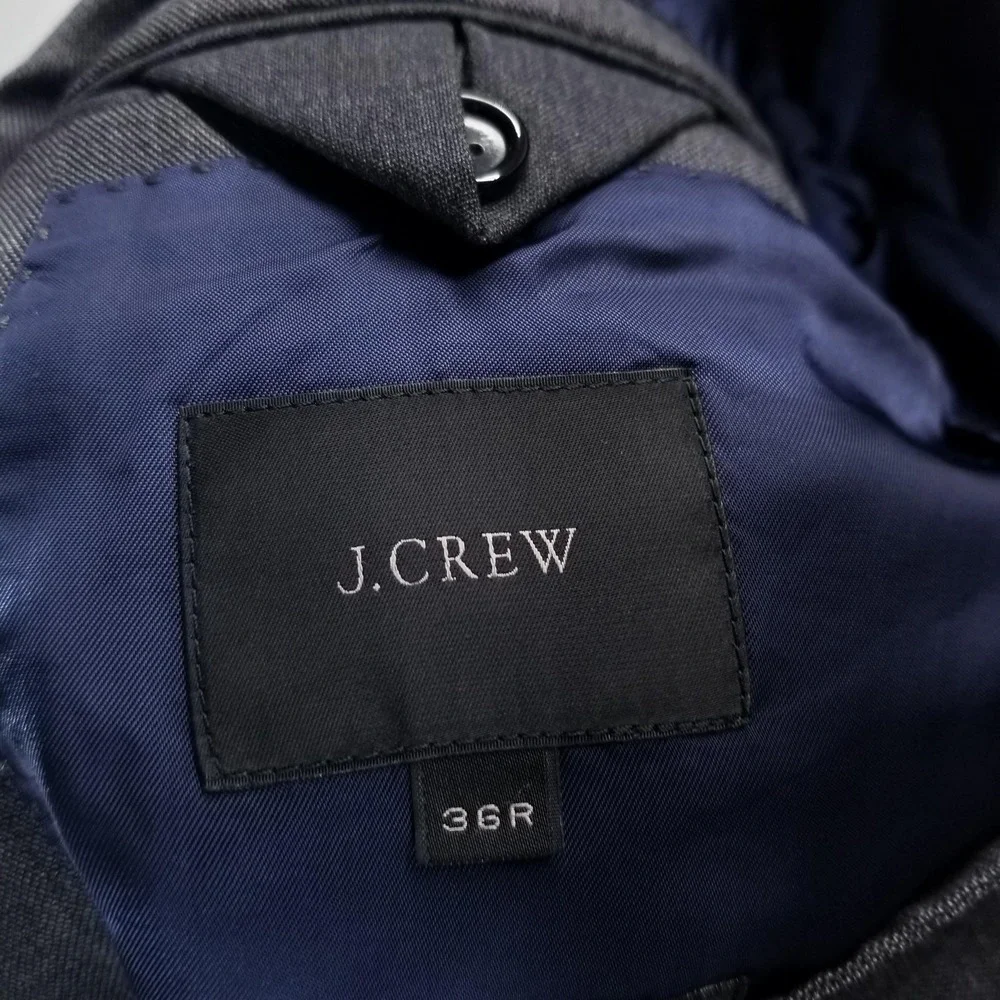 J Crew Suit Jacket Mens 36R Gray‎ Wool Ludlow Slim Fit 2 Button Office Career