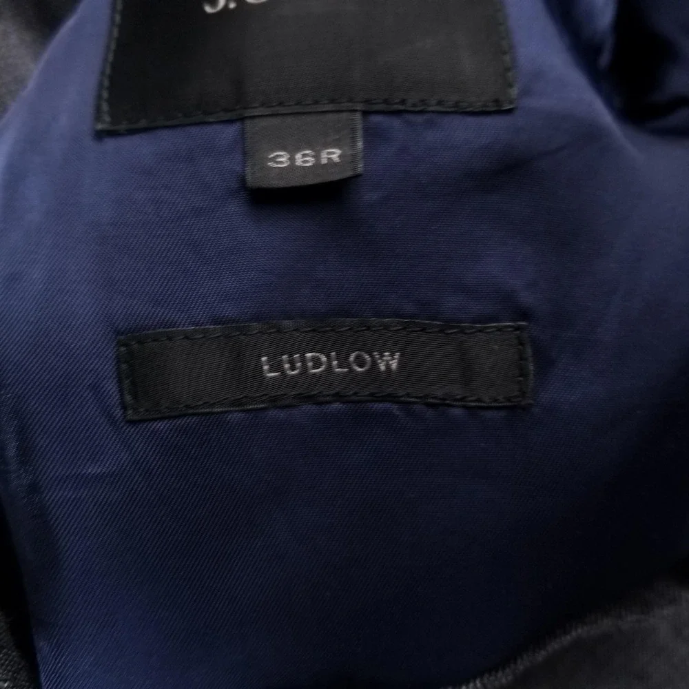 J Crew Suit Jacket Mens 36R Gray‎ Wool Ludlow Slim Fit 2 Button Office Career