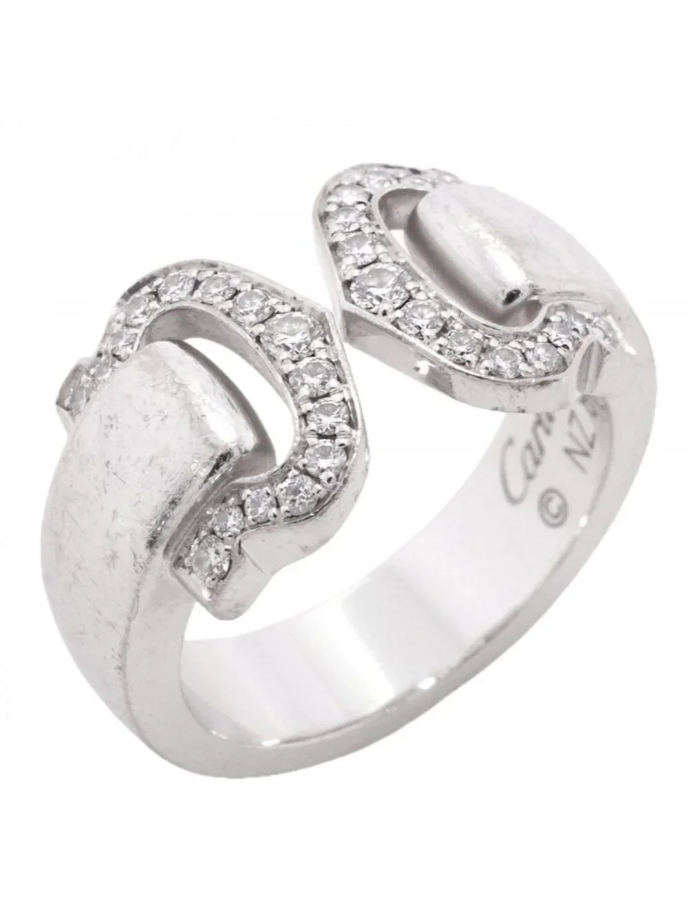 Cartier Ring 2C Boucles 18k White Gold Diamond
