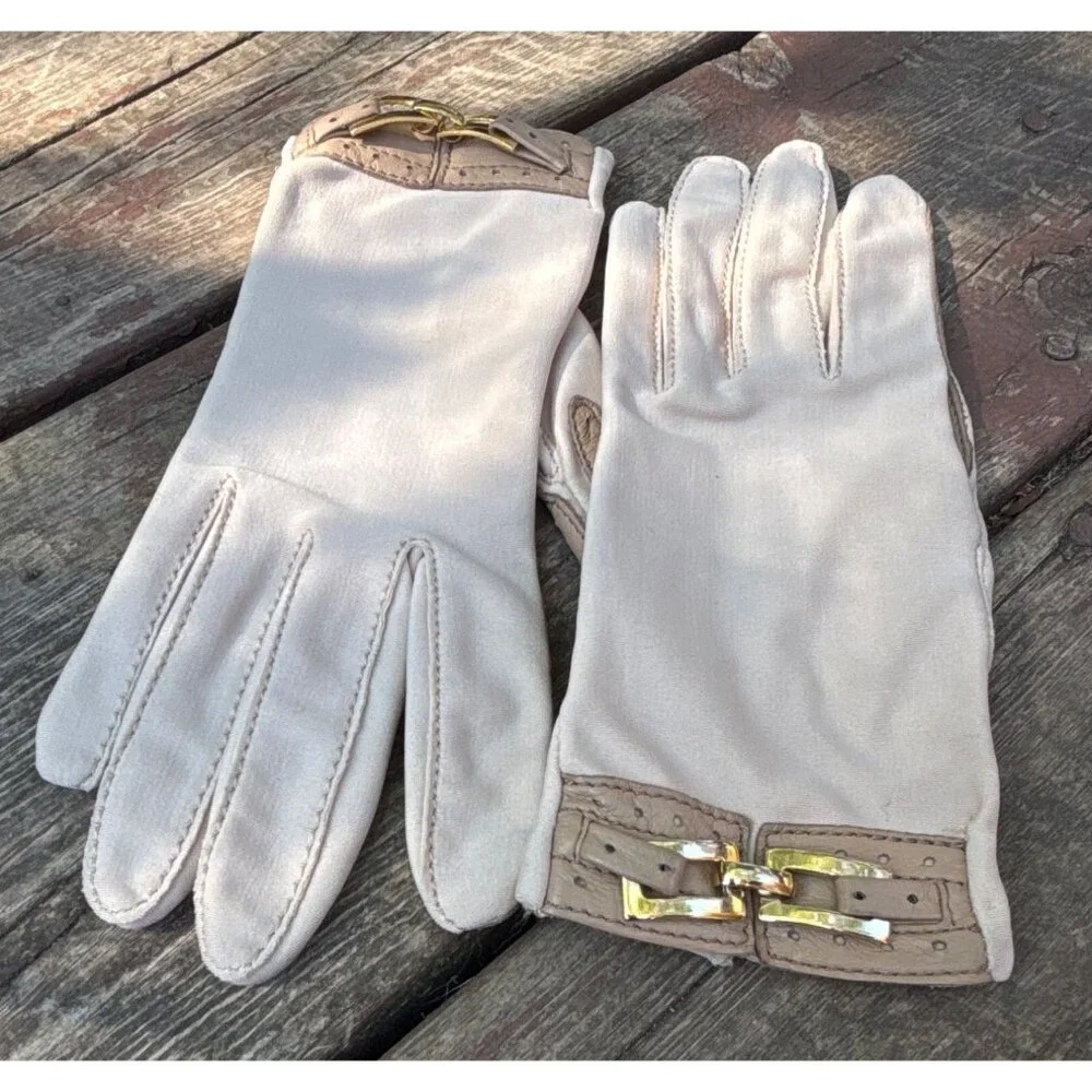 Vintage‎ Isatoner Gloves by Aris Tan Nylon and Spandex Philippines size 6.5-7