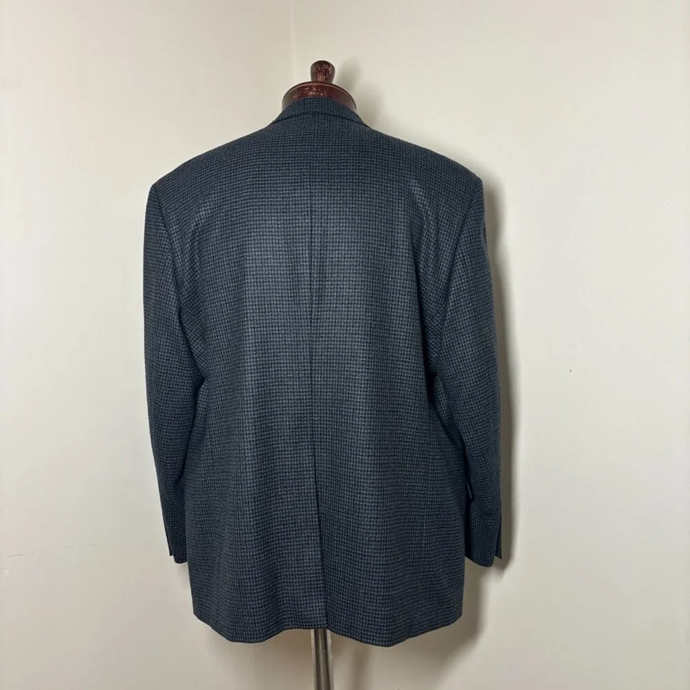 Botany 500 Lambswool Blazer Sports Coat Navy Tweed Single Breasted Mens Size 48R