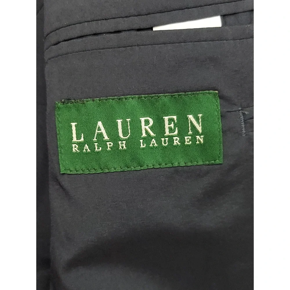 Lauren Ralph Lauren Blazer Jacket Mens 46 Long Navy Blue Gold Buttons Wool‎ Coat