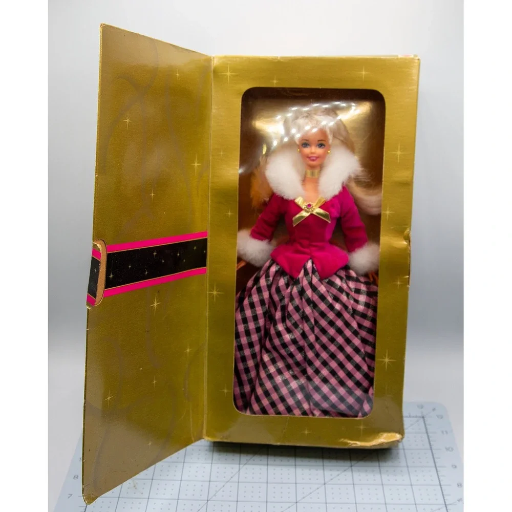 Avon Winter Rhapsody Barbie Special Edition 1996 Mattel 16353 Pink Plaid Doll
