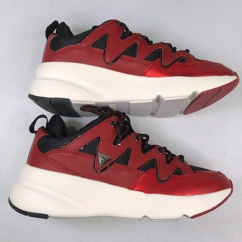 GUESS Tane Dark Red Low Top Sneakers