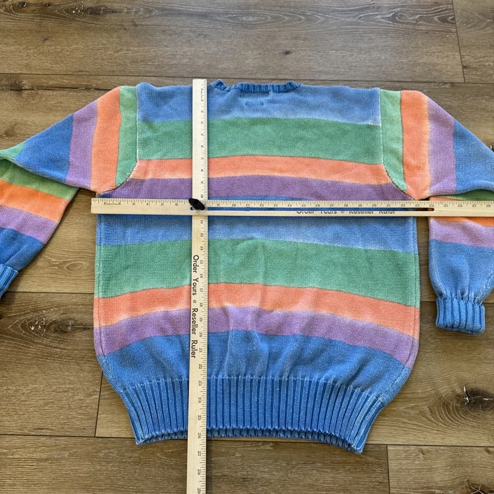 Vintage Polo Ralph Lauren Sweater‎ Mens L Knit Cotton Colorblock Striped 90s