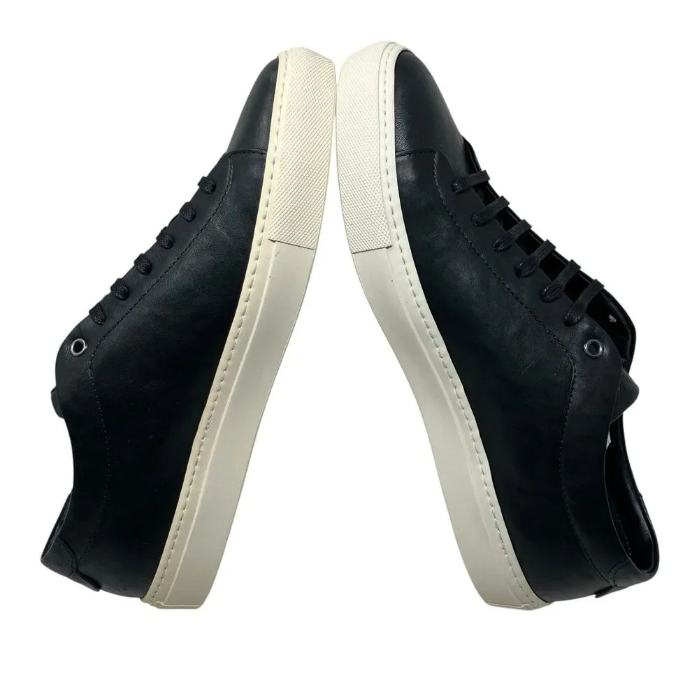 Good Man Brand Sneakers Mens 11.5 Black Leather Edge Lo Top‎ Vachetta Italy New