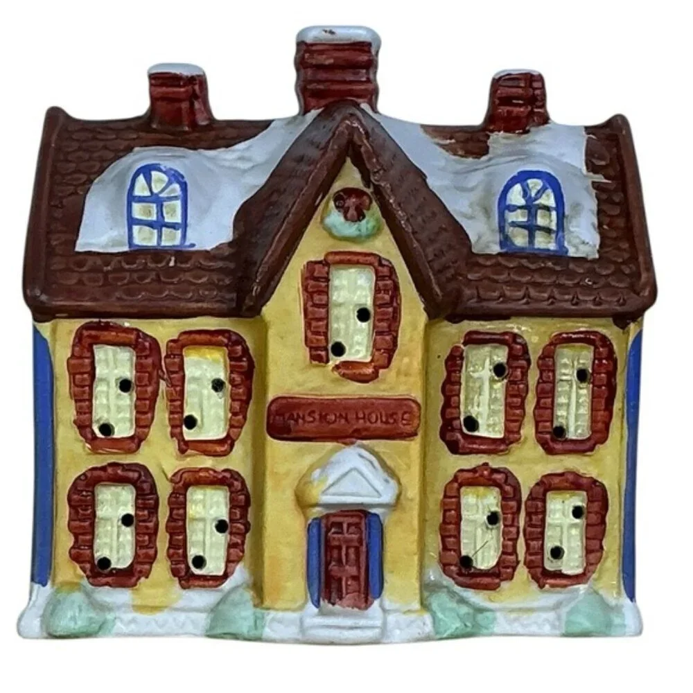 Village Mansion Holiday Dickens of London Christmas Porcelain House Vintage 1991