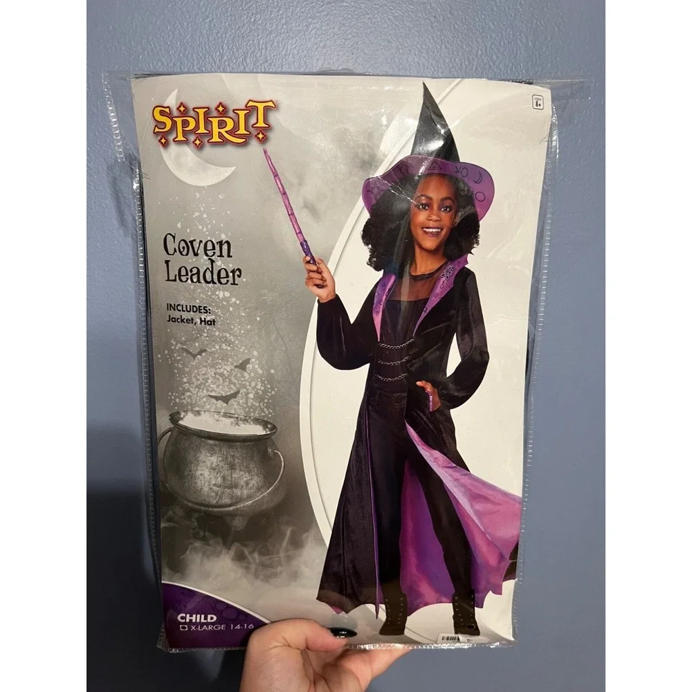 Spirit Halloween Coven Leader Children‎ SZ XL (14-16) Jacket & Hat Costumes