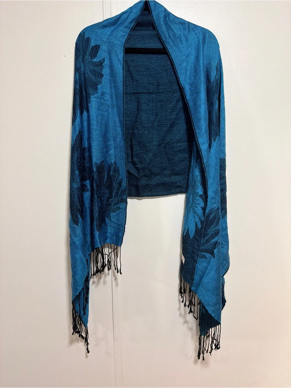 pashmina silk blue