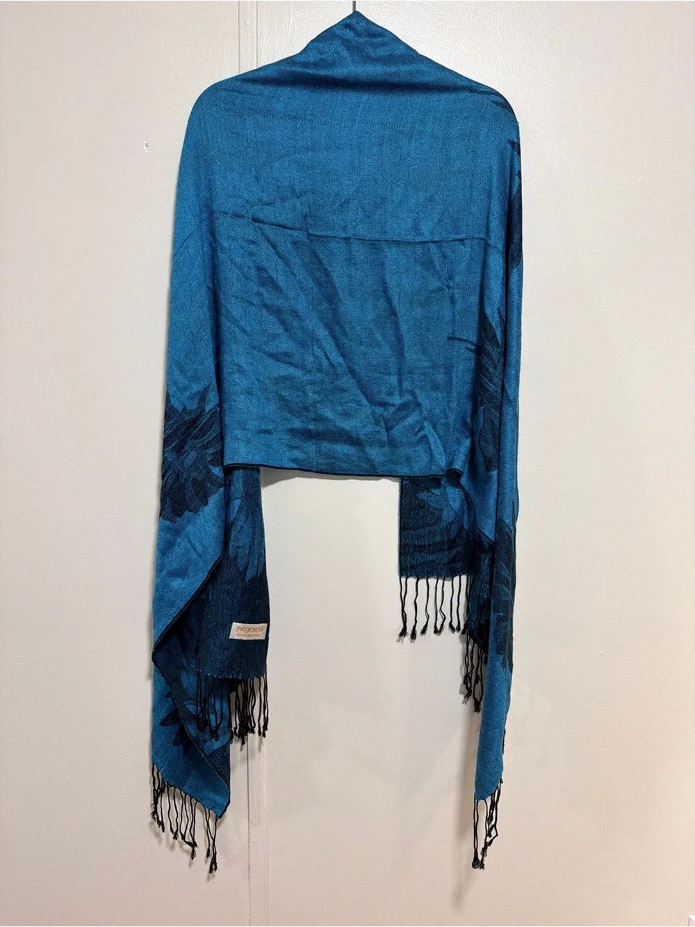 pashmina silk blue