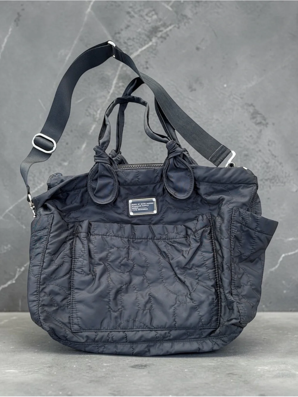 Marc by Marc Jacobs Black Logo Messenger Baby Bag