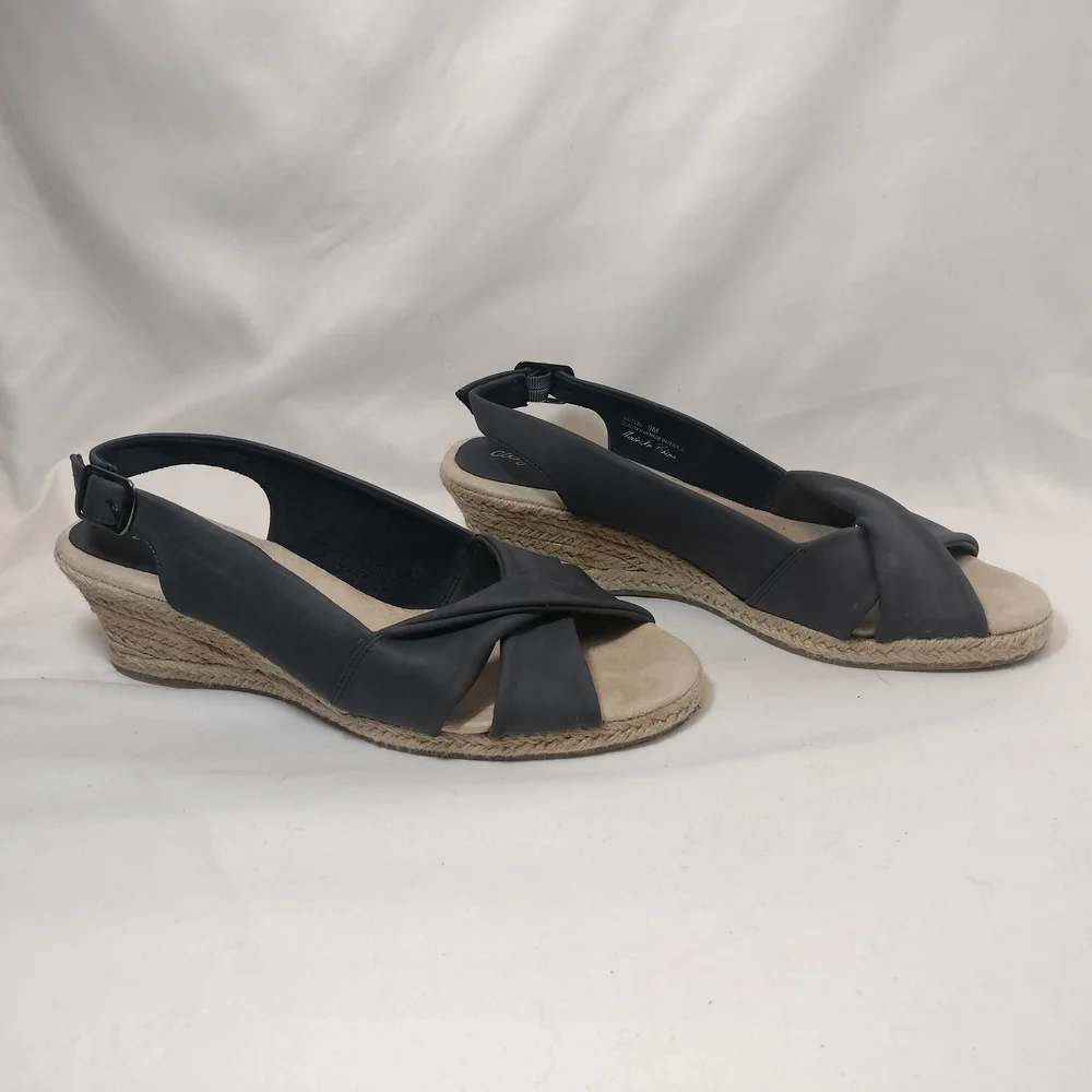 Easy Street Maureen Espadrille Slingback Sandals‎ (Navy)