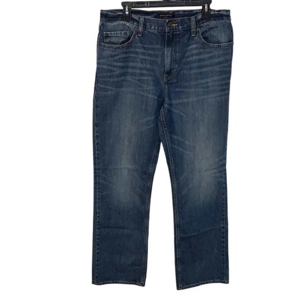Banana Republic Mens‎ Straight Leg Jeans 36x34 Medium Wash Blue Denim