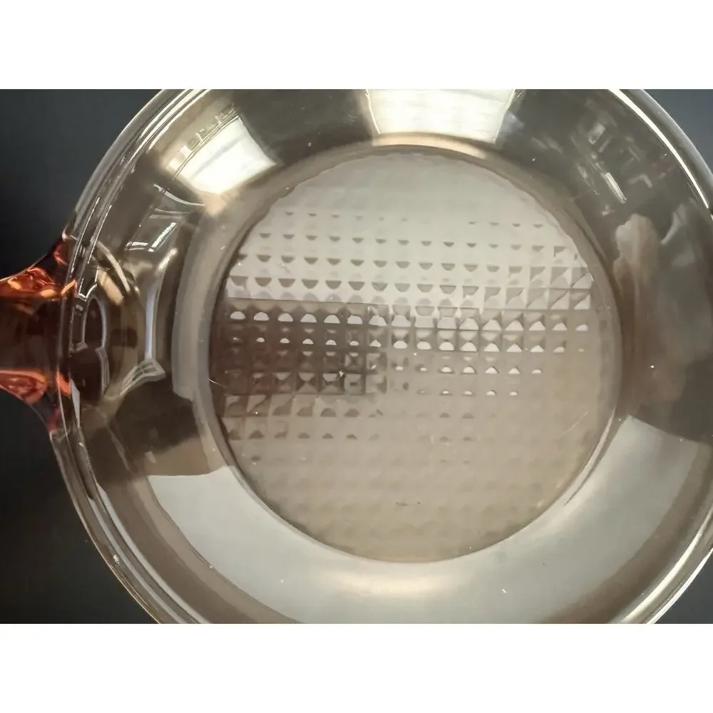 Vintage Corning Visions France Amber 10” Waffle Bottom Glass Fry Pan Skillet