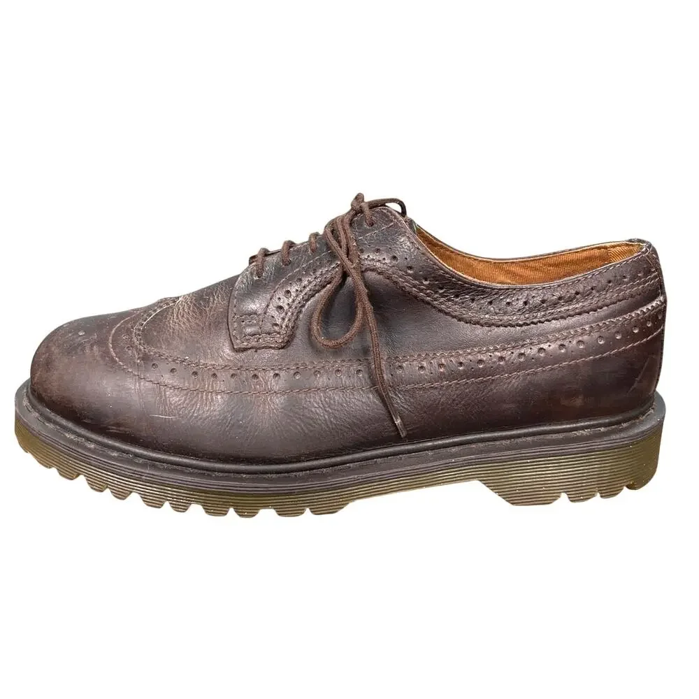 Dr. Marten’s Unisex Brown Leather Brogue Wingtip Oxfords Size M 10 W 11