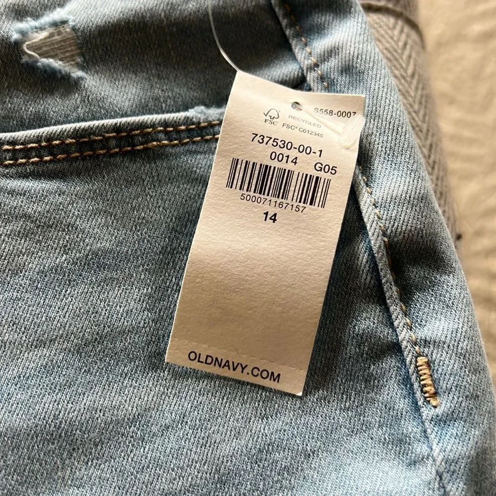 NWT Old Navy Girl's Sz 14 Rockstar Super Skinny Jeggings High Rise Light Wash