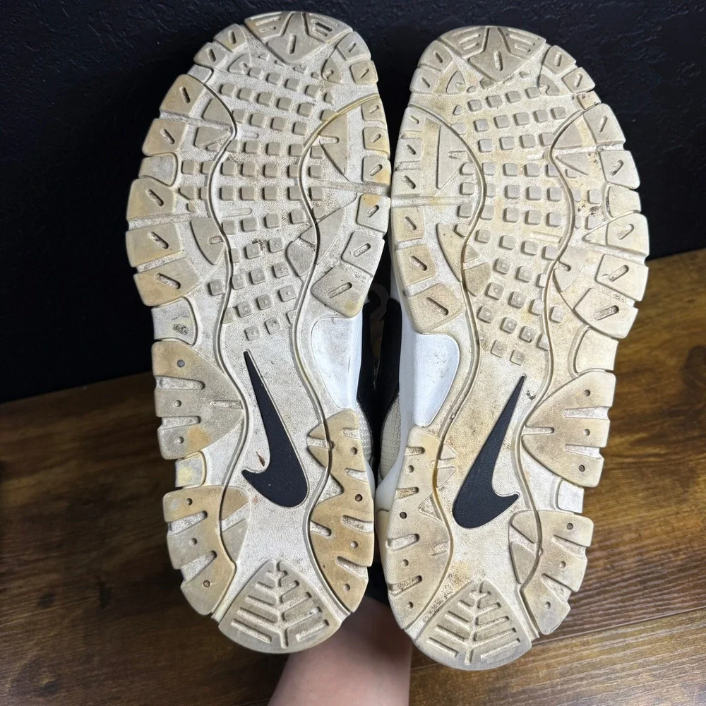 Nike Air Barrage Low CW3130-100 White‎ Leather Athletic Sneakers Mens 11.5