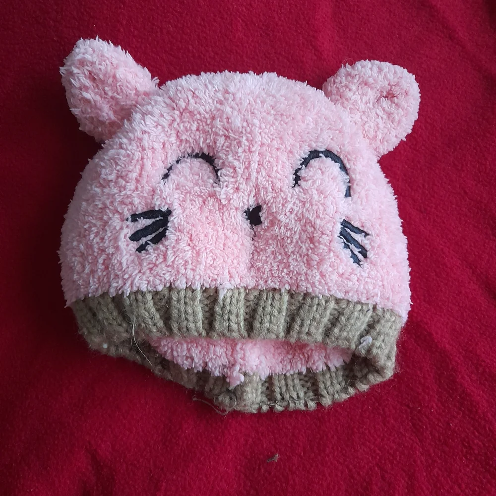 Kawaii Pink Fuzzy Bear Hat – Cute Cozy Winter Ears Beanie