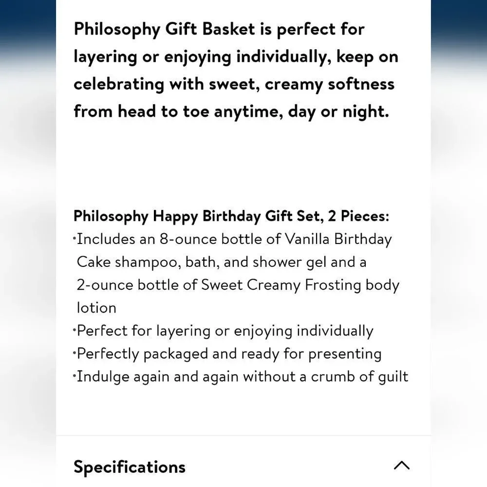 Philosophy new specs