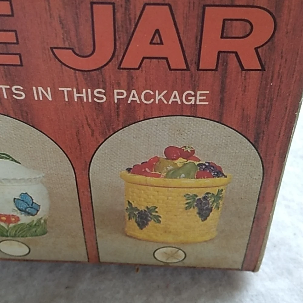 Vintage 1960s made in Japan hand painted cookie jar in original box